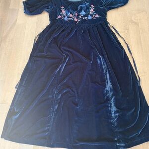April Cornell Midnight Blue Velvet Dress